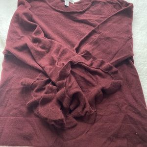 Maroon Cropped Cashmere Sweater